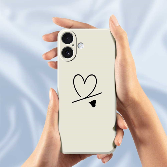 A-One Brand - iPhone 17 Mobilskal Love Pattern Printing Straight - Beige