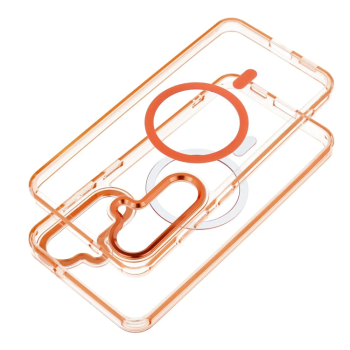A-One Brand - Mobilskal För Galaxy S26 Ultra MagSafe Frame Clear Hybrid - Orange
