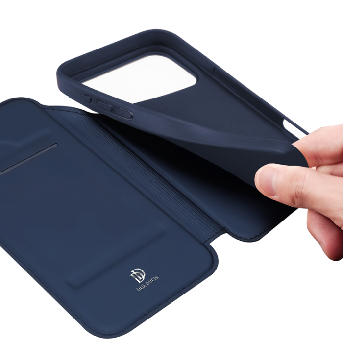 Dux Ducis - Dux Ducis iPhone 17 Pro Plånboksfodral Skin Pro Läder - Blå