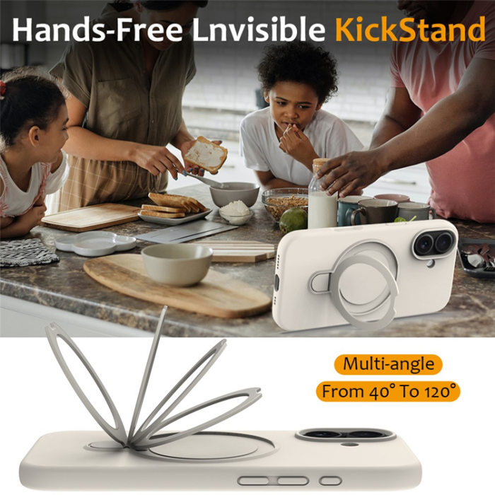 A-One Brand - iPhone 17 Mobiskal MagSafe Kickstand PC + Silikon - Antikvit