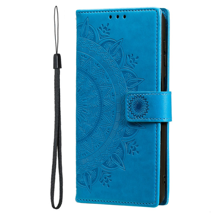 A-One Brand - Galaxy S26 Ultra Plånboksfodral Imprinted Totem Läder - Blå
