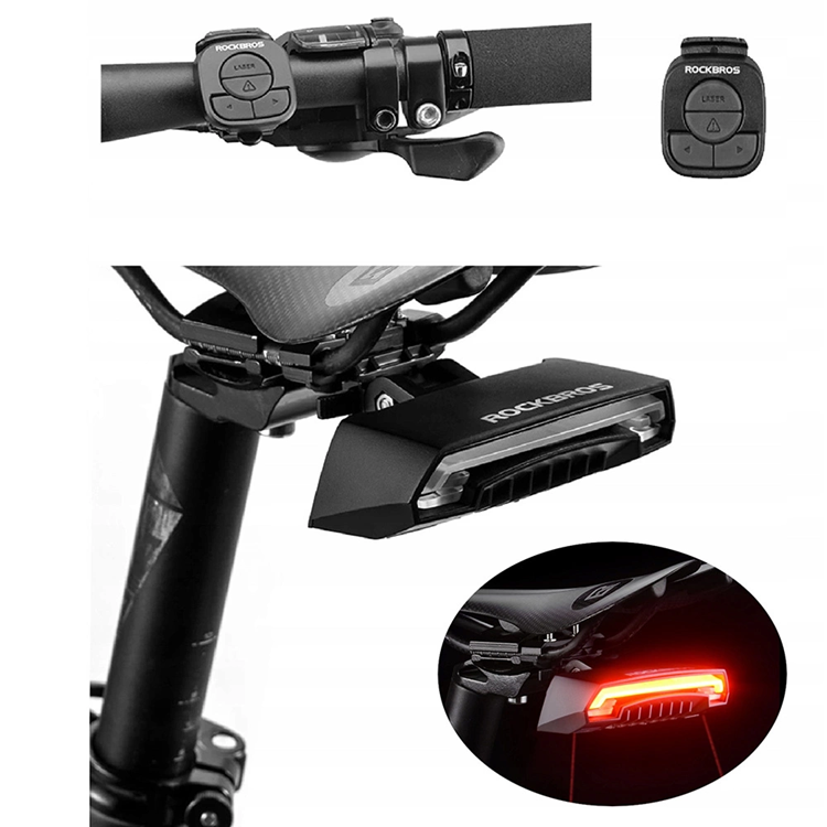 Rockbros bakre cykelljus med laser - Svart | 264 | AlltMobil