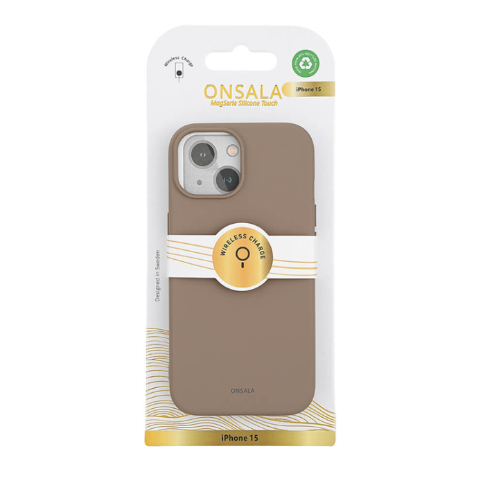 Onsala - Onsala iPhone 15 Mobilskal MagSafe Silikon - Sand