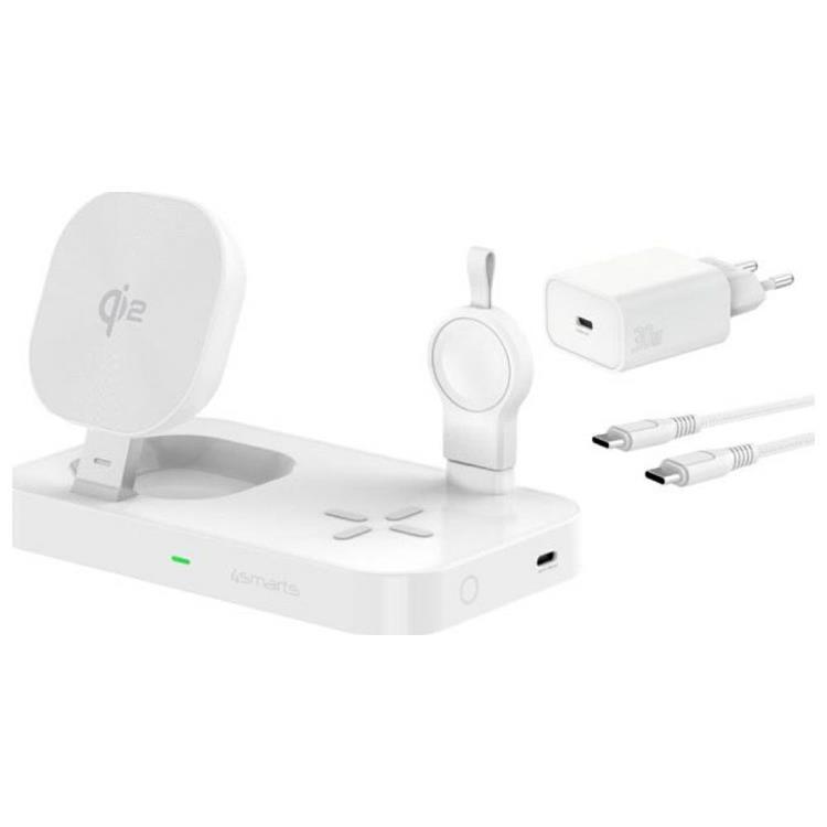 4smarts Qi2 Trådlös Laddare Samsung Galaxy Buds Watch - Vit | 505295 | AlltMobil
