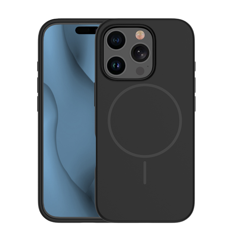 iPhone 15 Pro Max Mobilskal MagSafe Silikon Thin - Svart | 2353 | AlltMobil
