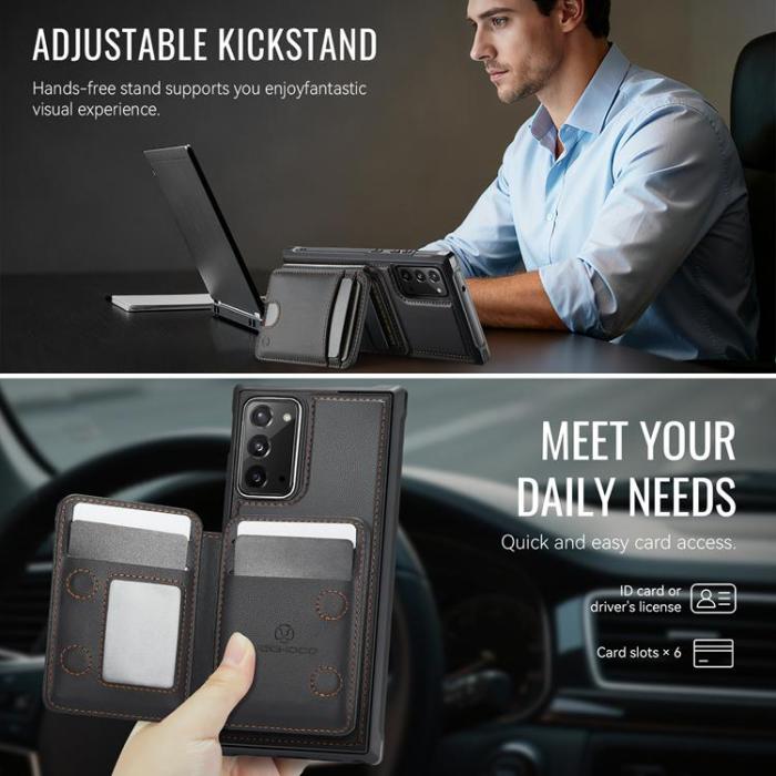 OEM - JEEHOOD Samsung Galaxy Note20 Fodral KonstLäder - Svart