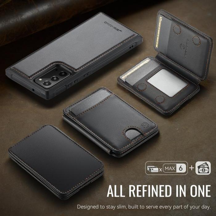 OEM - JEEHOOD Samsung Galaxy Note20 Fodral KonstLäder - Svart