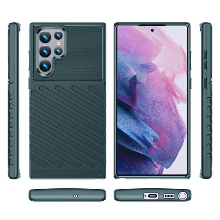 OEM - Thunder Twill Skal Galaxy S22 Ultra 5G - Grön