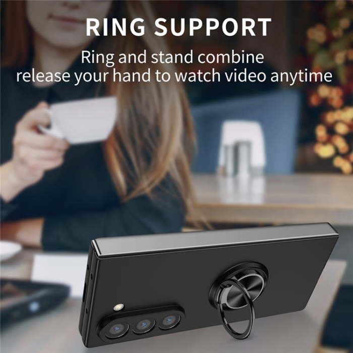 A-One Brand - Galaxy Z Fold7 5G Mobilskal Rotatable Ring Kickstand - Svart