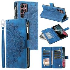 OEM - Samsung Galaxy S26 Ultra Pl&aring;nboksfodral Mandala Blomm&ouml;nster Konstl&auml;der - Bl&aring;