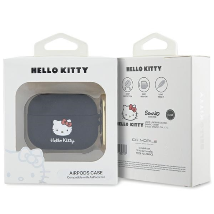Hello Kitty - Hello Kitty AirPods Pro Skal Silikon Kitty Head - Svart