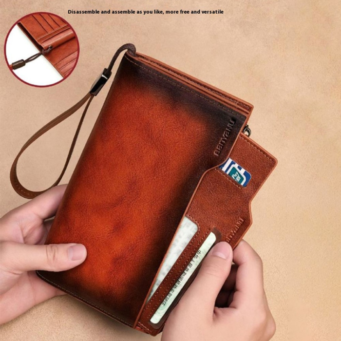 BANYANU - BANYANU Plånbok Väska Vintage Äkta Cow Läder RFID Blocking N2043