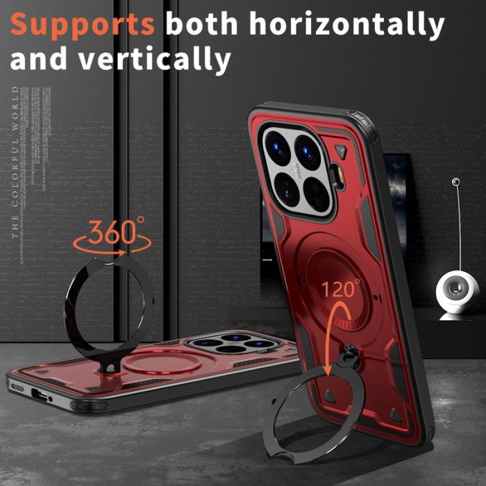 N/A - Mobilskal till Xiaomi 15T Pro Militärt Skydd PC + TPU - Röd