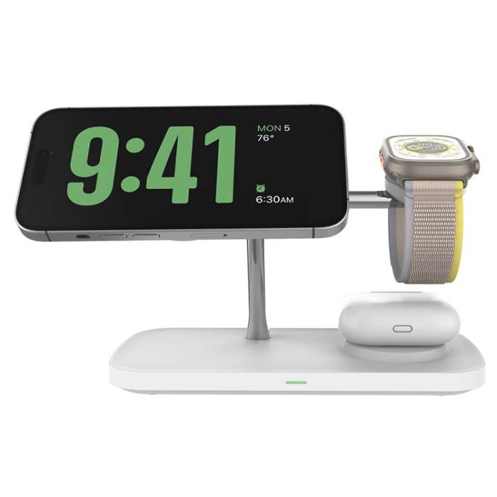 OEM - Qi2 MagSafe Trådlös Laddare iPhone, Apple Watch, Airpods T255 - Vit