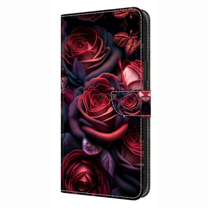 OEM - Samsung Galaxy A57 Plånboksfodral Mönstertryck Ställ Konstläder - Svart Rosa