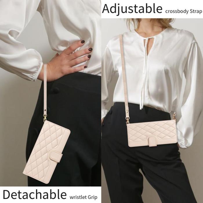 A-One Brand - Xiaomi 17 Pro Plånboksfodral Rhombus Läder Med Rem - Apricot