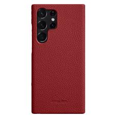 Melkco - MELKCO Mobilskal f&ouml;r Samsung Galaxy S23 Ultra, &Auml;kta l&auml;der, R&ouml;d