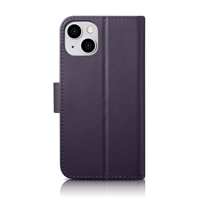 ICARER - iCarer iPhone 14 Plus Plånboksfodral 2in1 Anti-RFID - Mörklila