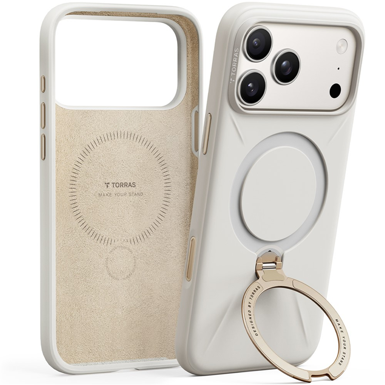 TORRAS Mobilskal till iPhone 17 Pro MagSafe Ostand Q Pro - Vit | 2353 | AlltMobil