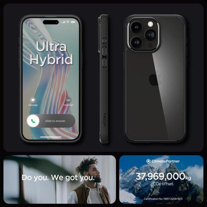 Spigen - Spigen iPhone 15 Pro Max Mobilskal Ultra Hybrid - Matte Svart