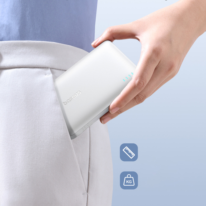 BASEUS - Baseus Powerbank 10000 mAh 22.5W USB-C USB-A - Vit