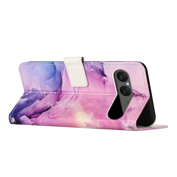 A-One Brand - Sony Xperia 10 VII Plånboksfodral Marble Pattern - Lila