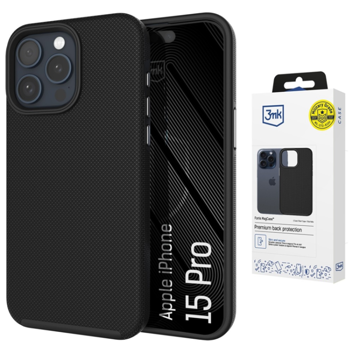3MK - 3mk Mobilskal För iPhone 15 Pro Magsafe Fortis - Svart