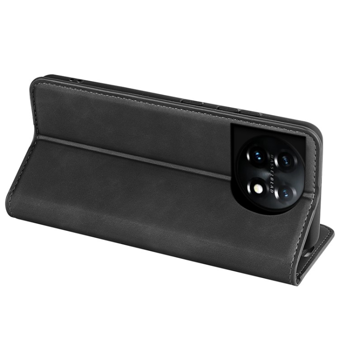 A-One Brand - OnePlus 11 5G Plånboksfodral PU-Läder Flip - Svart