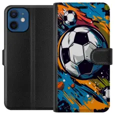 Gustaf - Pl&aring;nboksfodral till Apple iPhone 12 mini med Fotbollar