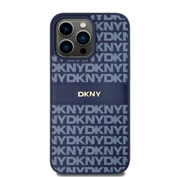 DKNY - DKNY iPhone 15 Pro Mobilskal Läder Mono Stripe & Metal Logo