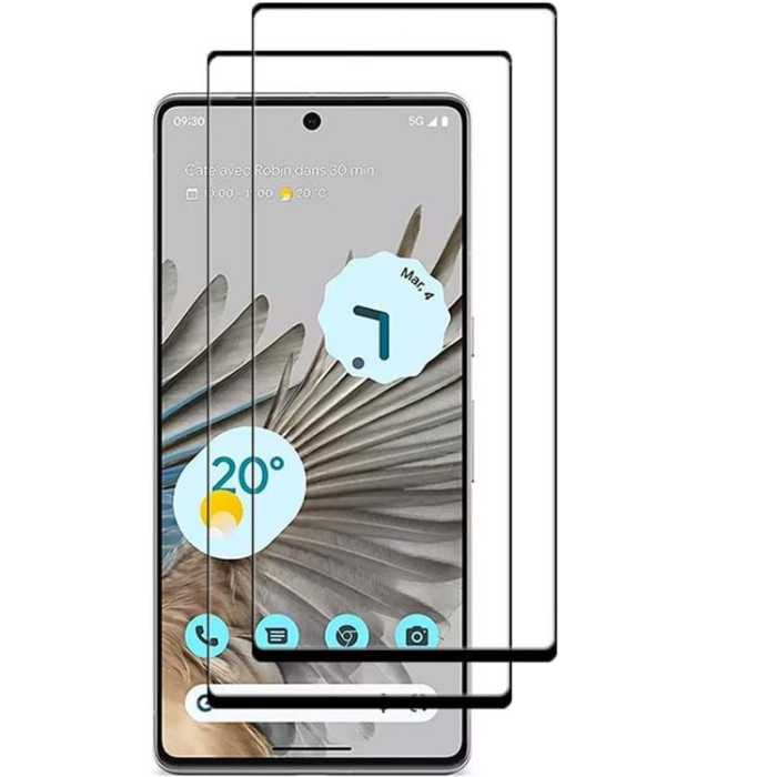 A-One Brand - [2-PACK] Google Pixel 7a Härdat Glas Skärmskydd - Svart