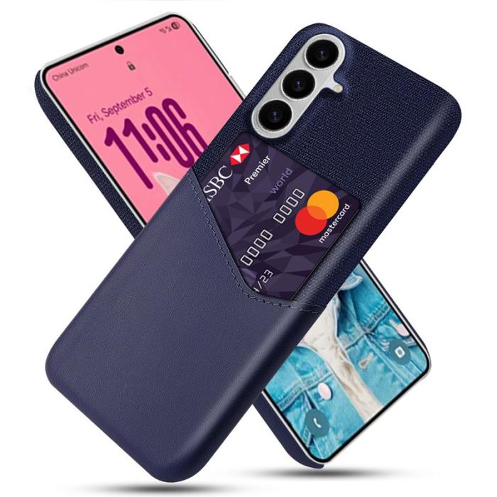 OEM - Mobilfodral för Samsung Galaxy S26 Konstläder med kortfack - Blå