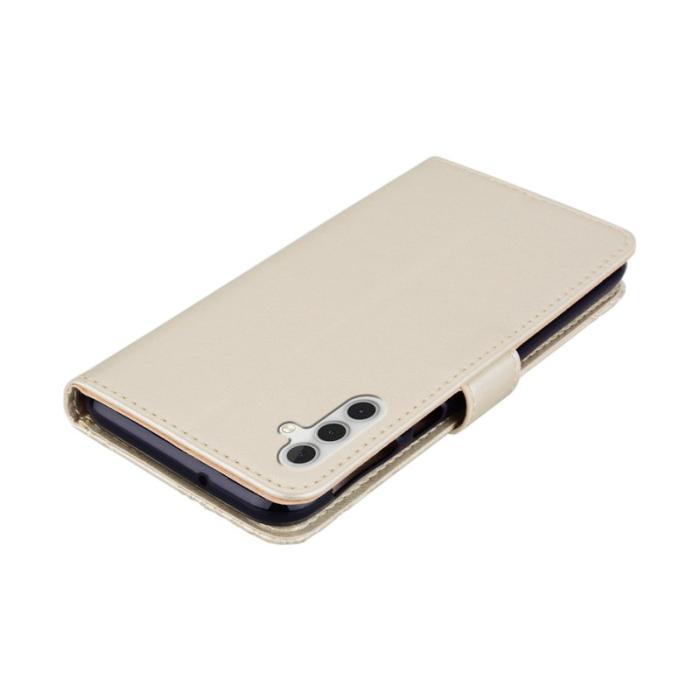 OEM - Plånboksfodral för Samsung Galaxy S26 Konstläder med handledsrem - Guld