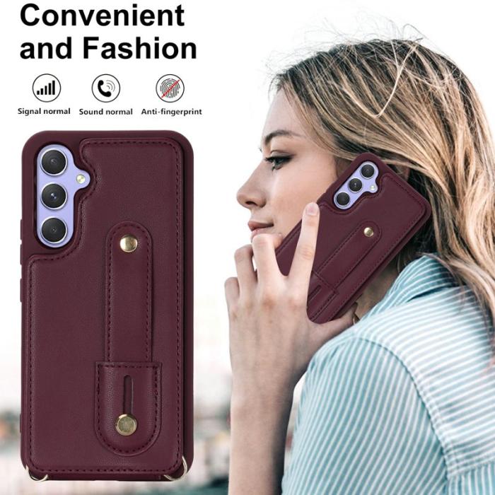 OEM - Mobilskal för Samsung Galaxy S26 Kickstand Kortfack TPU - Vinröd