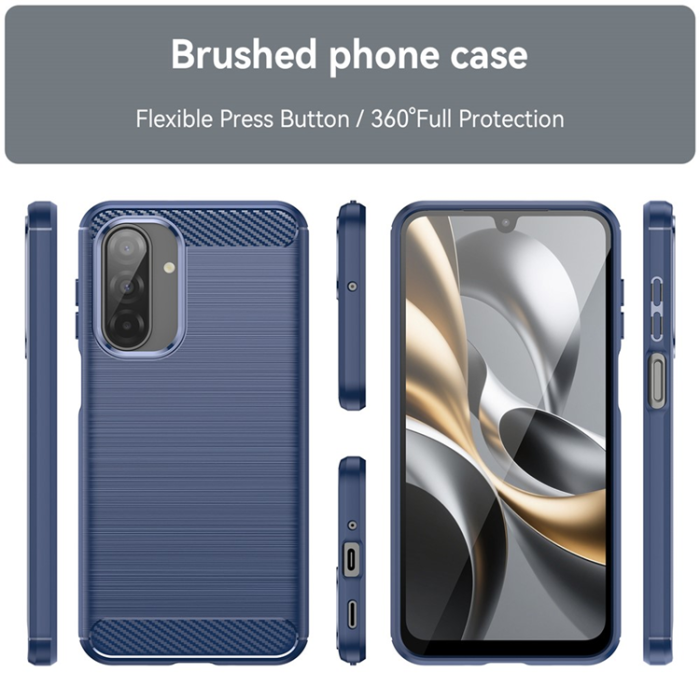 A-One Brand - Galaxy A17/A26 Mobilskal Carbon Fiber Brushed - Blå