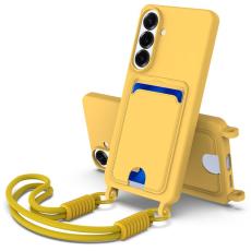 OEM - Mobilskal f&ouml;r Samsung Galaxy S26 Plus Liquid Silicone med kortfack - Gul
