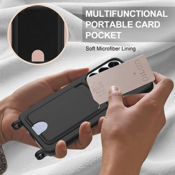 OEM - Mobilskal för Samsung Galaxy S26 Plus Liquid Silicone med kortfack - Svart