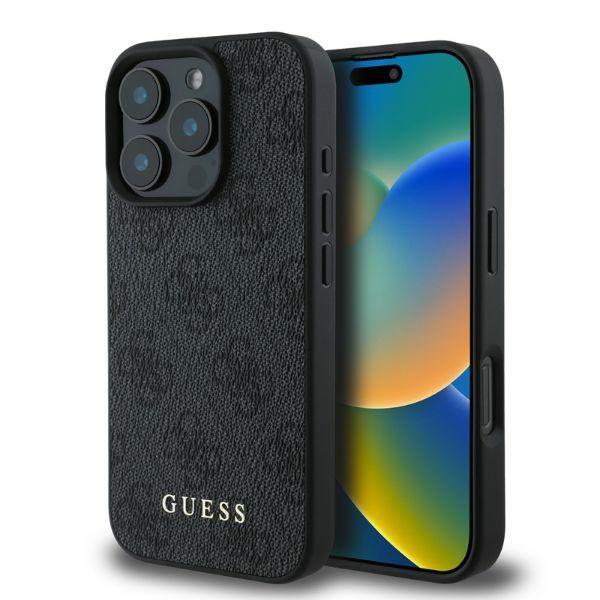 Guess Mobilskal till iPhone 16 Pro 4G Metal Gold Logo - Svart