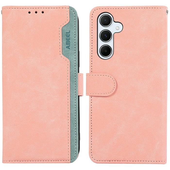 ABEEL - ABEEL Samsung Galaxy A56 5G Plånboksfodral Splicing Konstläder Rosa