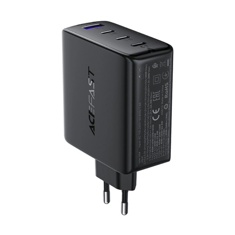 Acefast Snabbladdare 100W A94 GaN2 USB-A/3x USB-C PD - Svart | 505295 | AlltMobil