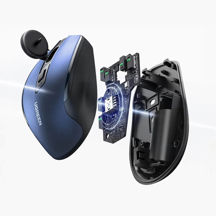 Ugreen - Ugreen MU006 Optisk Trådlös Mus USB 2.4GHz/Bluetooth 5.0 - Blå