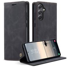 Caseme - CASEME 013 Series Samsung Galaxy S23 FE Pl&aring;nboksfodral Konstl&auml;der Svart