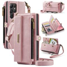 Caseme - CASEME Konstl&auml;der Pl&aring;nboksfodral till Samsung Galaxy S22 Ultra 5G - Rosa