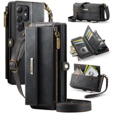 Caseme - CASEME Konstl&auml;der Pl&aring;nboksfodral till Samsung Galaxy S22 Ultra 5G - Svart