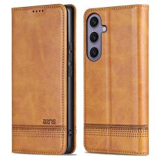 AZNS - AZNS Samsung Galaxy S25+ Pl&aring;nboksfodral Konstl&auml;der - Brun