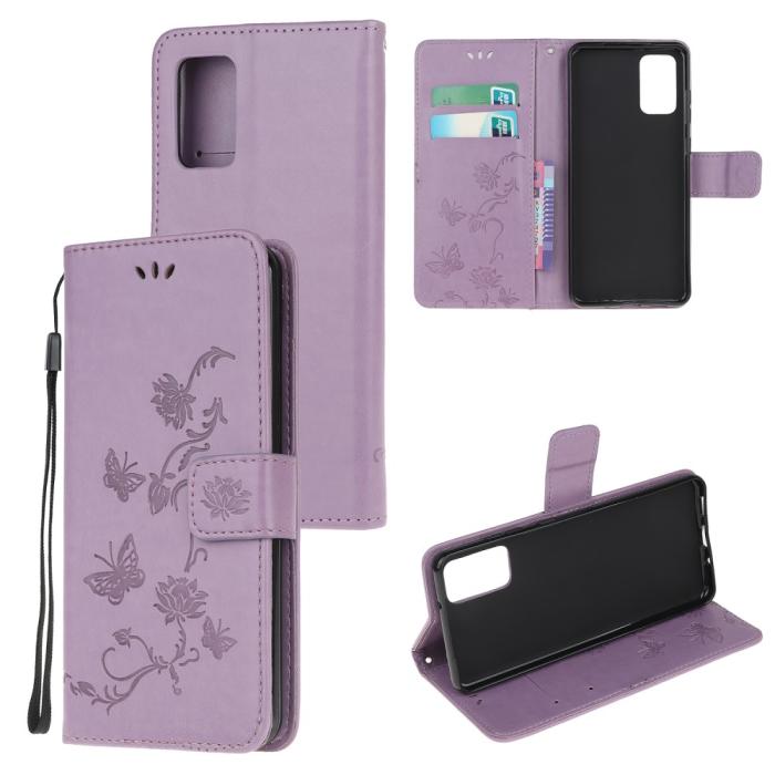 UTGATT1 - Butterfly Plånboksfodral till Samsung Galaxy S20 Plus - Lila