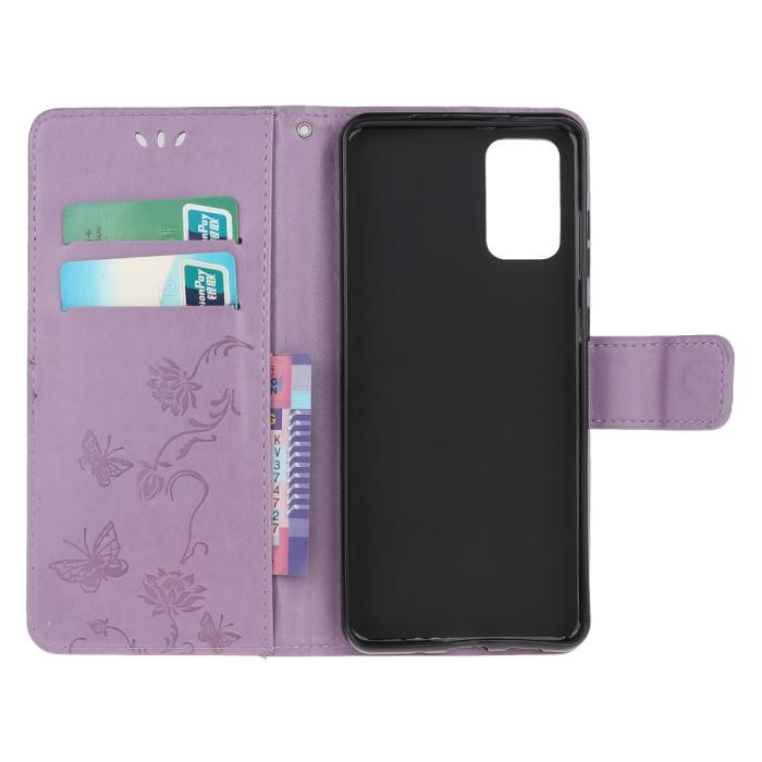 UTGATT1 - Butterfly Plånboksfodral till Samsung Galaxy S20 Plus - Lila