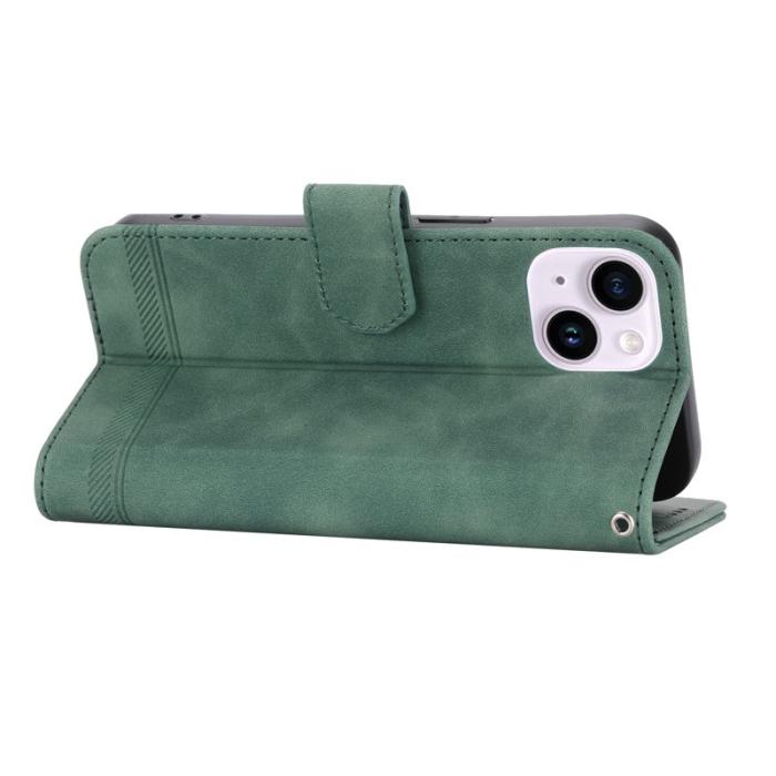 DIERFENG - DIERFENG DF-03 Plånboksfodral i Konstläder för iPhone 15 - Grön