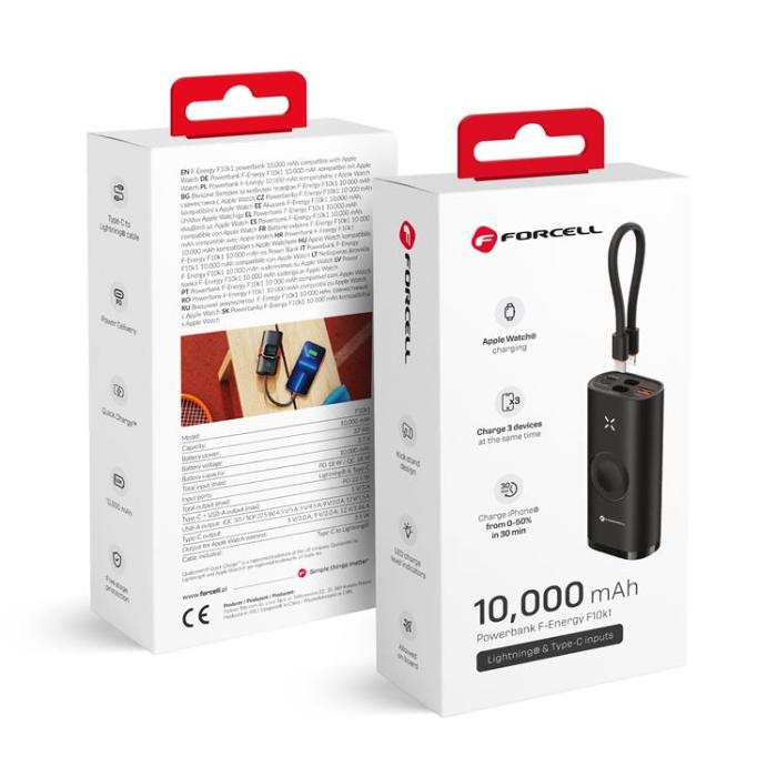 Forcell - Forcell Powerbank för Apple Watch 10000 mAh 22.5W F10k1 - Svart