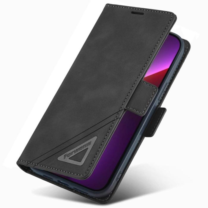 FORWENW - FORWENW F3-Series iPhone 13 Pro Plånboksfodral Konstläder - Svart